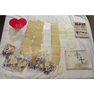 Vintage Lot Bundle 62 Pc Perler Beads New & Used items Crafts Backing Patterns